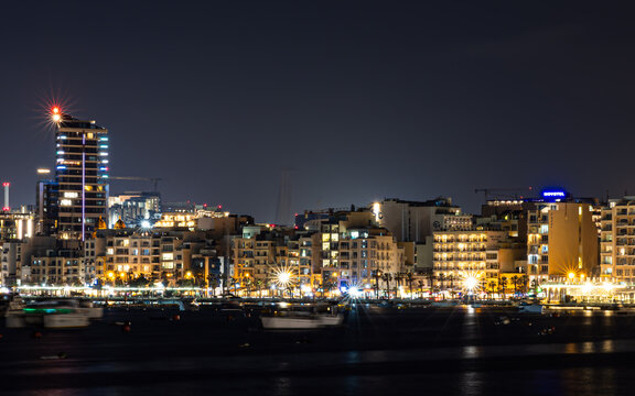Valletta bei Nacht, Insel Malta in Europa
