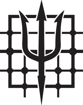 Trident Grid Pattern Geometric Abstract Tech Identity Monogram Logo