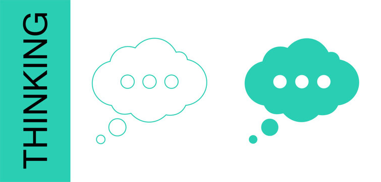 Speech bubble chat icon set. Cloud speech bubble chat icon. thinking cloud shapes for message. vector illustrator.