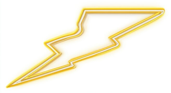 Vibrant yellow lightning bolt graphic design element
