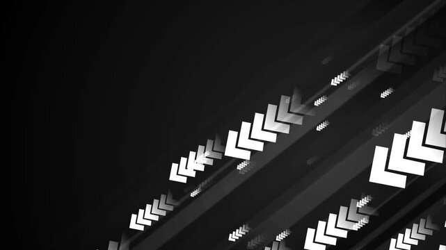Abstract background with diagonal chevrons and layered lines animation