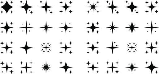 Fototapeta premium Black and white of stars and crosses in grid arrangement d