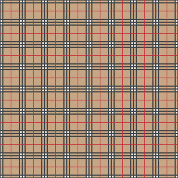 Classic beige and red tartan plaid seamless pattern