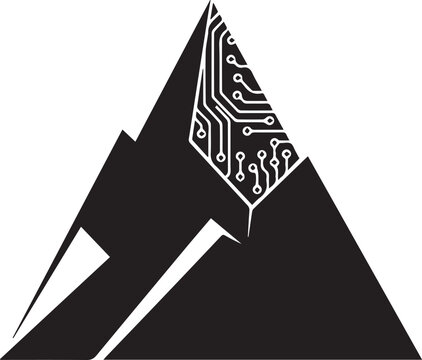 Mountain Peak Triangle Digital Circuit Board Tech Summit Monogram Logo
