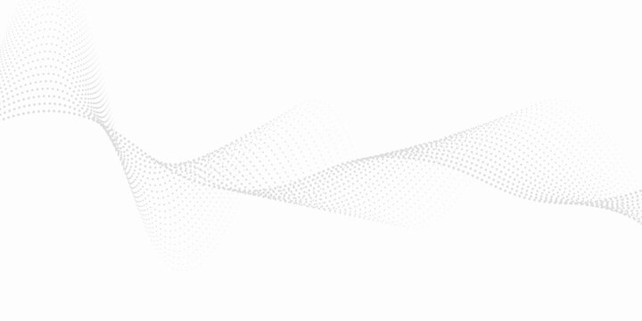 Dots gray waves digital abstract technology white background
