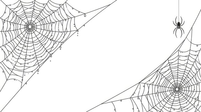 Spooky halloween spider webs with black widow for party decorations and costume ideas