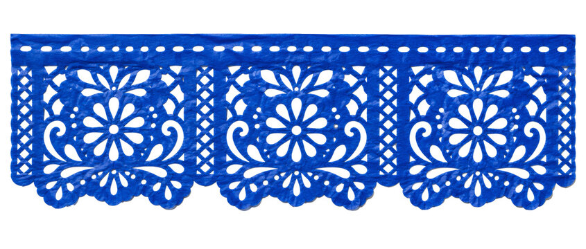 Blue Papel Picado Bottom Border Decoration