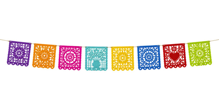 Multicolor Papel Picado Banner Mexican Party Decoration