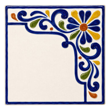 Traditional Talavera Ceramic Corner Decorative Tile