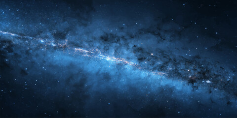 Abstract Space Background Loop with Glowing Stars Blue Nebula Galaxy Night Sky Universe Clouds and Fantasy Astronomy Illustration Wallpaper © Bepari