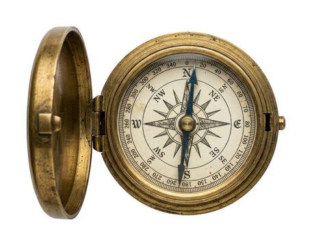 vintage brass compass png antique nautical compass png pocket compass png isolated transparent background image