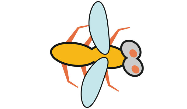 Stylized Cartoon Fly with Bright Body