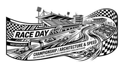 Motorsport Race Day: Formula 1 Championship, Speed, and Grandstand Arena © Ting