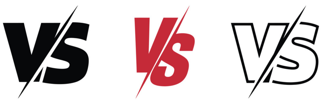 Versus VS Icon Collection Representing Comparison Competition Challenge Face Off and Opponent Concepts Vector Designs