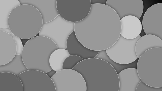 Abstract background of overlapping paper circles with soft shadows and a clean minimal look animation
