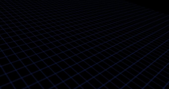 Seamless looping motion graphics featuring a futuristic 3D isometric data grid. The animation shows glowing squares and circular nodes pulsing and moving across a digital network surface. 