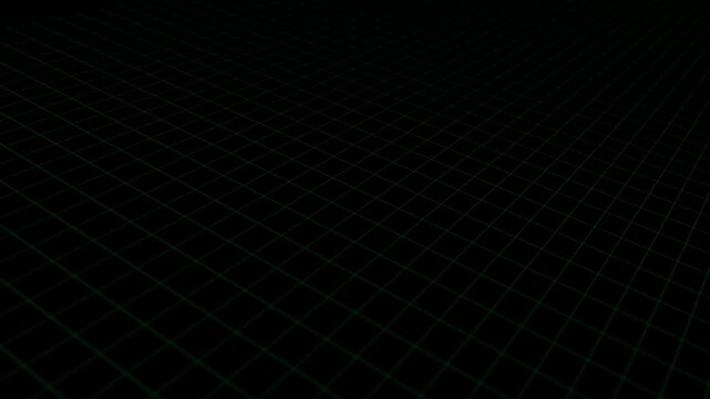Seamless looping motion graphics featuring a futuristic 3D isometric data grid. The animation shows glowing squares and circular nodes pulsing and moving across a digital network surface. 