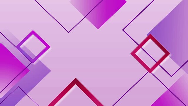 Abstract geometric background with overlapping squares and diagonal lines animation