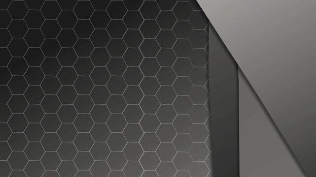 Abstract geometric background with hexagon pattern and folded paper-like panels animation