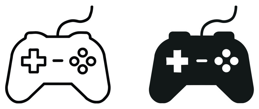 Game Console Icons Featuring Joystick, Video Game Controller, Gaming Device and Entertainment Elements, vector, design