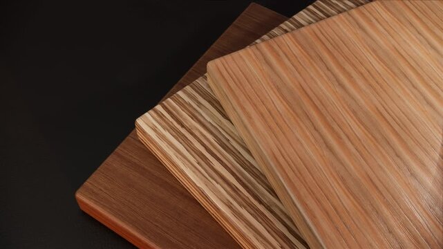 Assorted Walnut Wood Material Palette for Interior Design