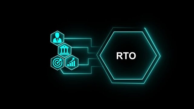AI Business Automation Rto Network with Digital Workflow Management, Enterprise Analytics and Connected Business Icons ....