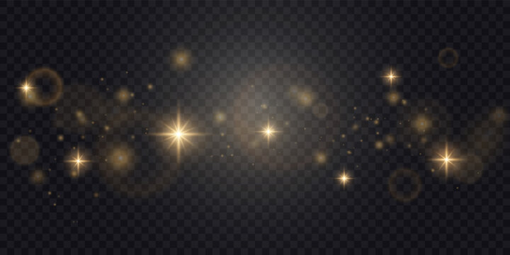 Vector lights bokeh effect. Soft blured bokeh and lights isolated on png background.