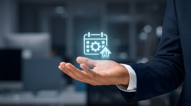 AI Powered Smart Scheduling and Automated Workflow Management Business Technology Concept