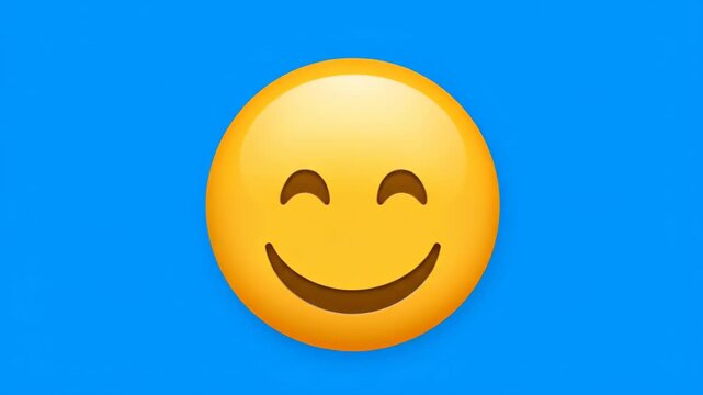 Blue background smiley face expression material, blue background smiley face expression