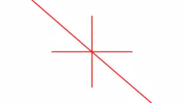 Red line material with white background, dynamic line transition effect