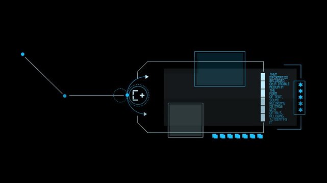 High Tech Hud Digital Circuit Background 4k motion graphics of a futuristic hi-tech computer circuit generated background HUD template. Frame HUD element. Futuristic viewfinder of future. inter.
