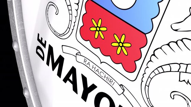 Metallic Shield Transitions with the Flag of Overseas Region Mayotte of France
