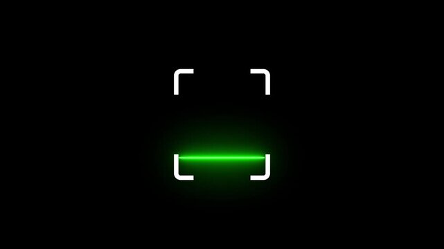 Scanner icon animation isolated scanner neon shine icon animation. Biometric scanning animation showing neon fingerprint icon .digital identity outline icon of identity,