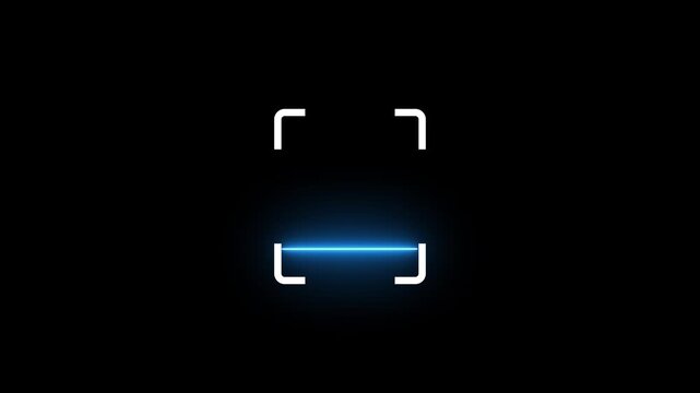 Scanner icon animation isolated scanner neon shine icon animation. Biometric scanning animation showing neon fingerprint icon .digital identity outline icon of identity,
