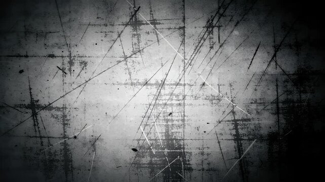 A textured, scratched grunge background in grayscale with a dark vignette effect.