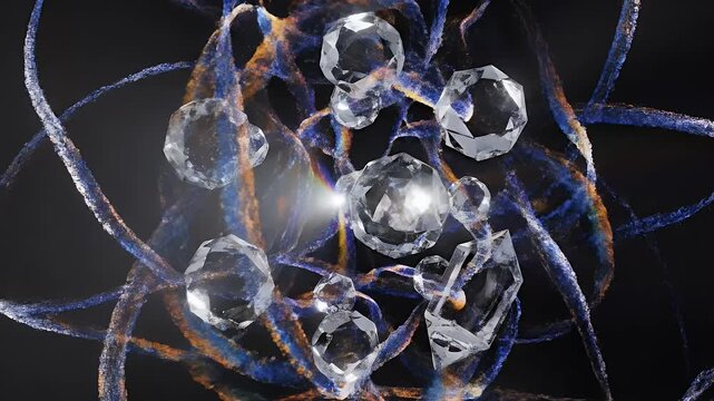 A diamond refracts light creating a spectrum of colors on a dark background.