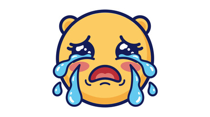 Naklejka premium Crying Emoji Face
