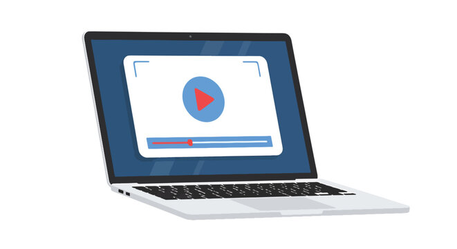 Modern laptop displaying a blue loading screen with a globe icon.