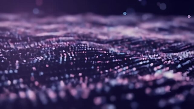 Abstract digital flowing particles with bokeh effects.