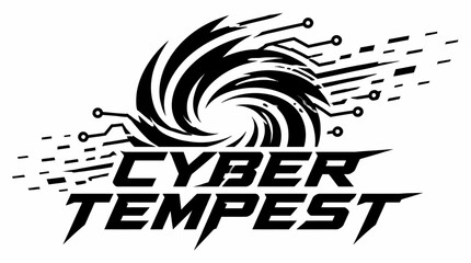 Cyber tempest digital tech vortex logo © muhammad
