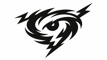 Lightning eye vortex logo with sharp bolts © muhammad
