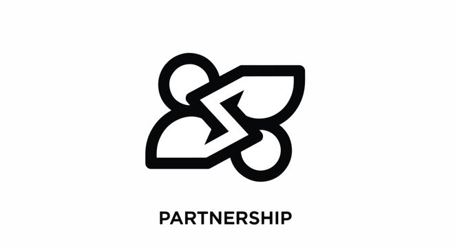 Partnership symbol with interlocked rings and text.