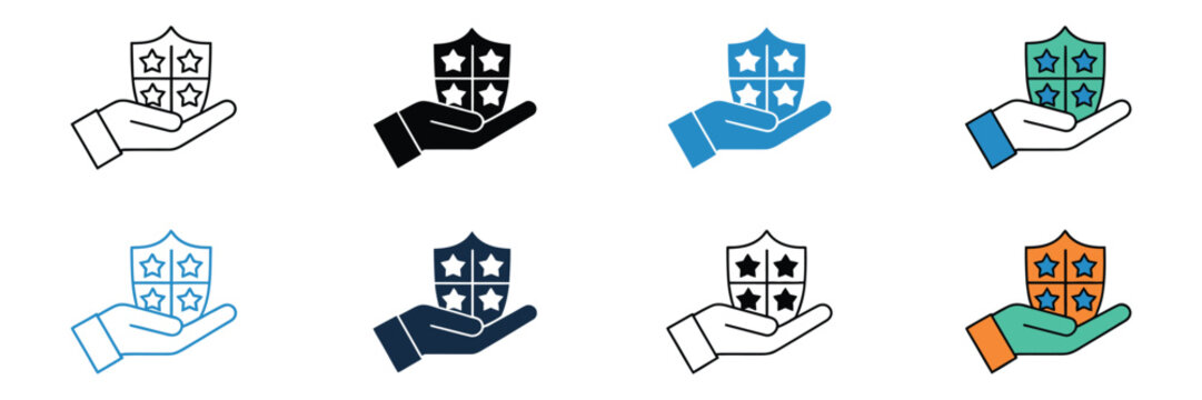 Password manager vector icons representing credential security login and account management