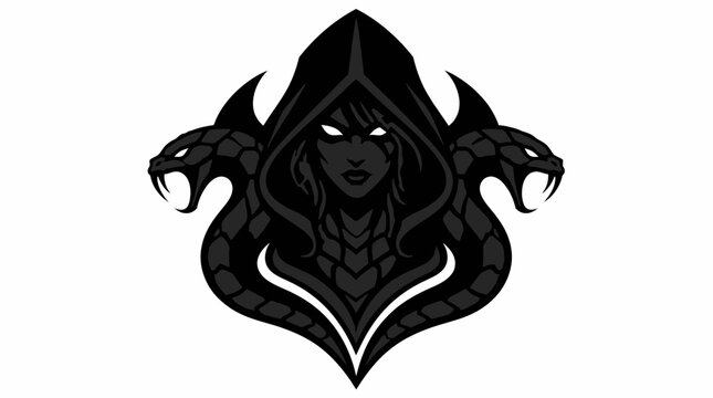 Dark hooded phantom flanked by twin cobras