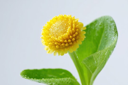 Close-up of a toothache plant flower isolated on a white background