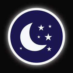 moon icon glowing moon and stars icon vector illustration moon icon  © Blue_Store