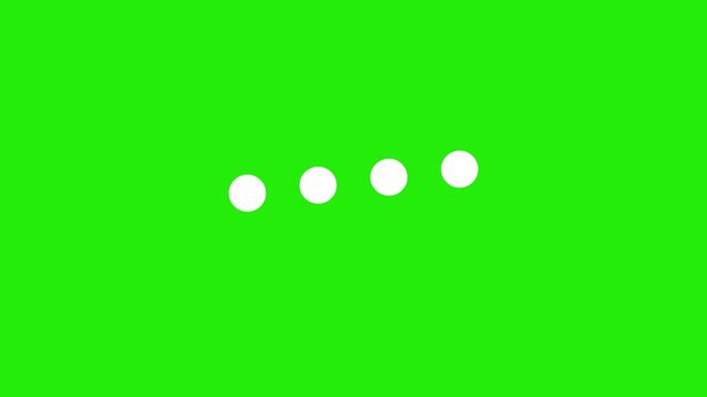 Typing loading dots, Minimal typing loading dots animation on green background. symbolizing message sending, chat response, waiting indicator, and online communication status.