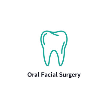 Delicate dental tooth icon for oral facial surgery.