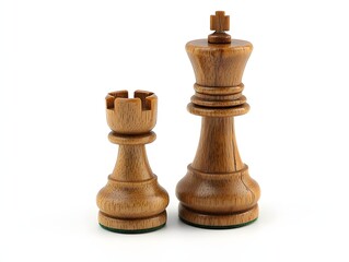 Fototapeta premium Wooden Chess King and Pawn Close-Up Strategy Concept for Business Presentation
