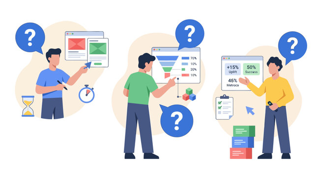 Business concept illustration: planning, strategy, analytics, and problem-solving